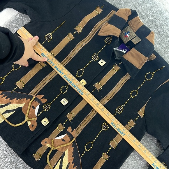 NWT Dont Mess With Texas Button Up Blazer Jacket Black Horse Equestrian Womens M - Picture 5 of 12